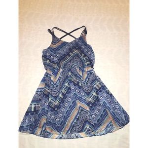 NEW Tribal print scrappy dress with low cut back